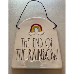 NEW Rae Dunn THE END OF THE RAINBOW ceramic sign